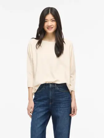 ViMalu boatneck 3/4 sleeve Sandshell